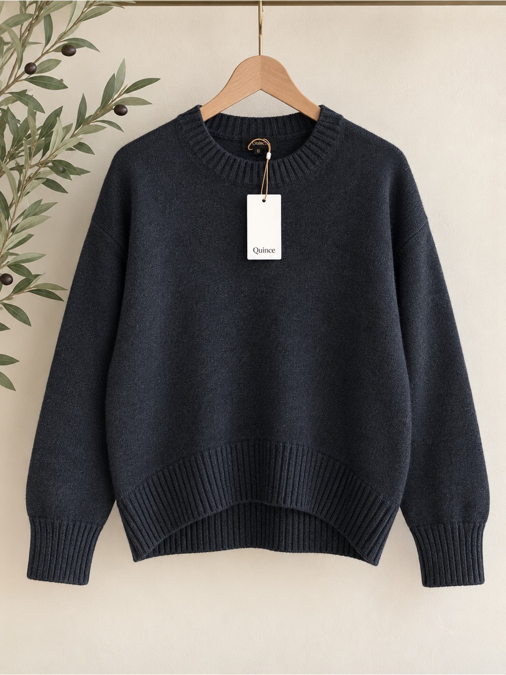 Quince 100% Organic Cotton Boyfriend Crew Sweater Charcoal XS NWT